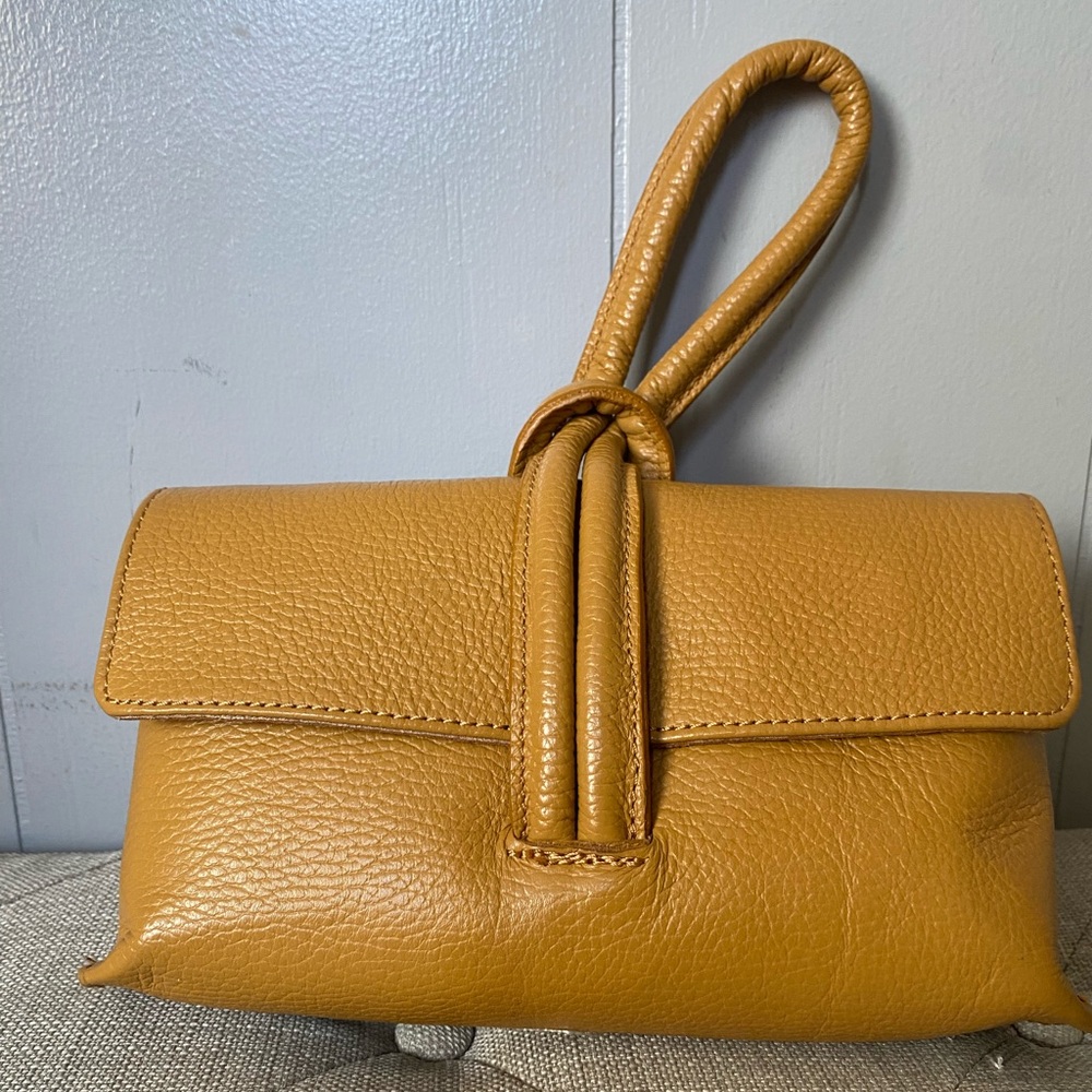 Italian Genuine Pebble Leather Clutch